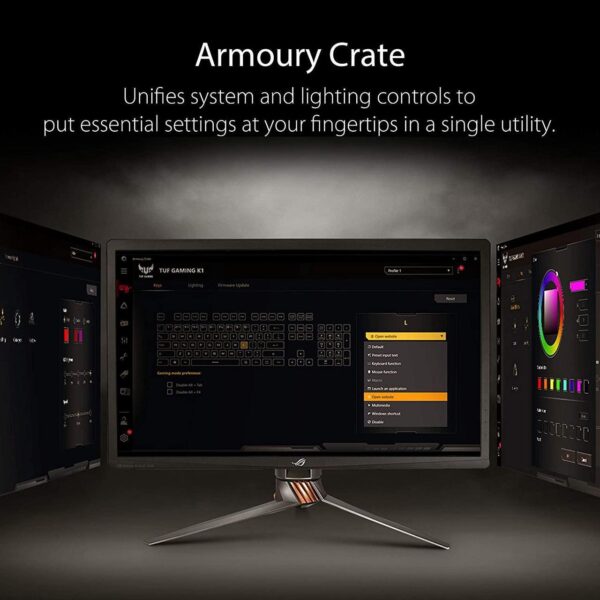 ASUS Membrane Gaming Keyboard for PC - TUF K1 | Programmable, Onboard Memory | Dedicated Volume Knob, Aura Sync RGB & Side Lighting | Detachable Wrist Rest | Spill-Resistant | Highly Durable | Black - Image 7